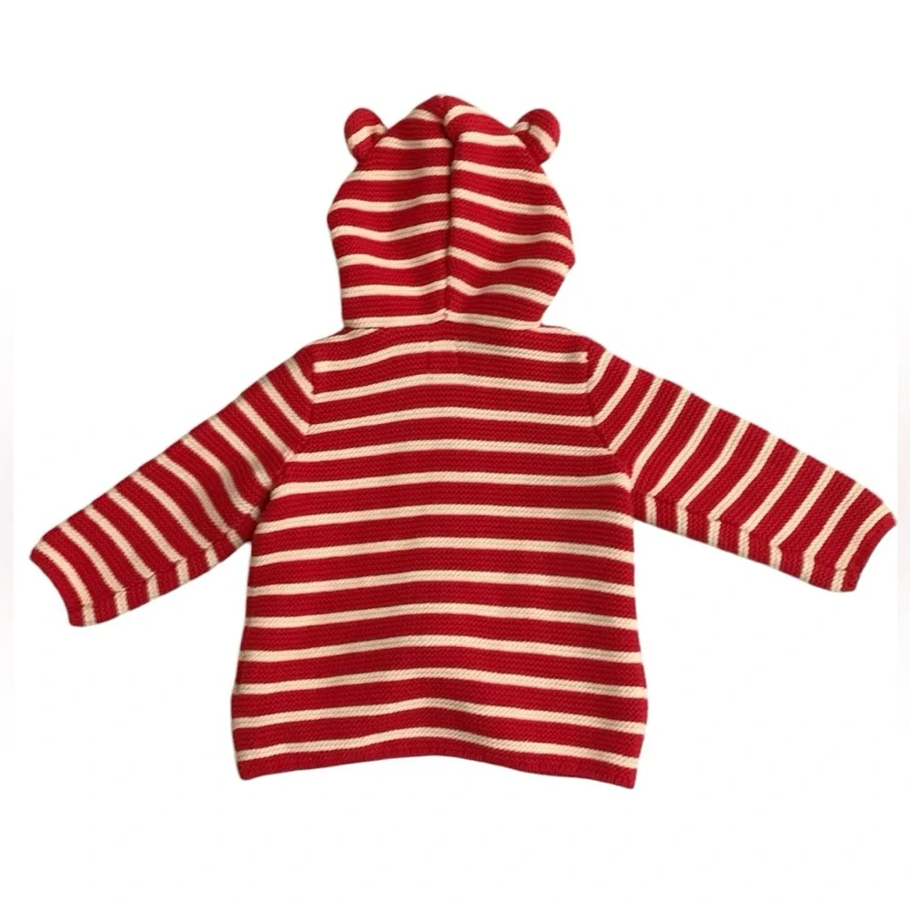 Baby Gap Whale Knit Sweater Red White Stripes Whale Pockets 6-12 Months 4th